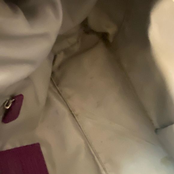 Coach Purple Fabric and Patent Leather Ashley Tote - Picture 7 of 12